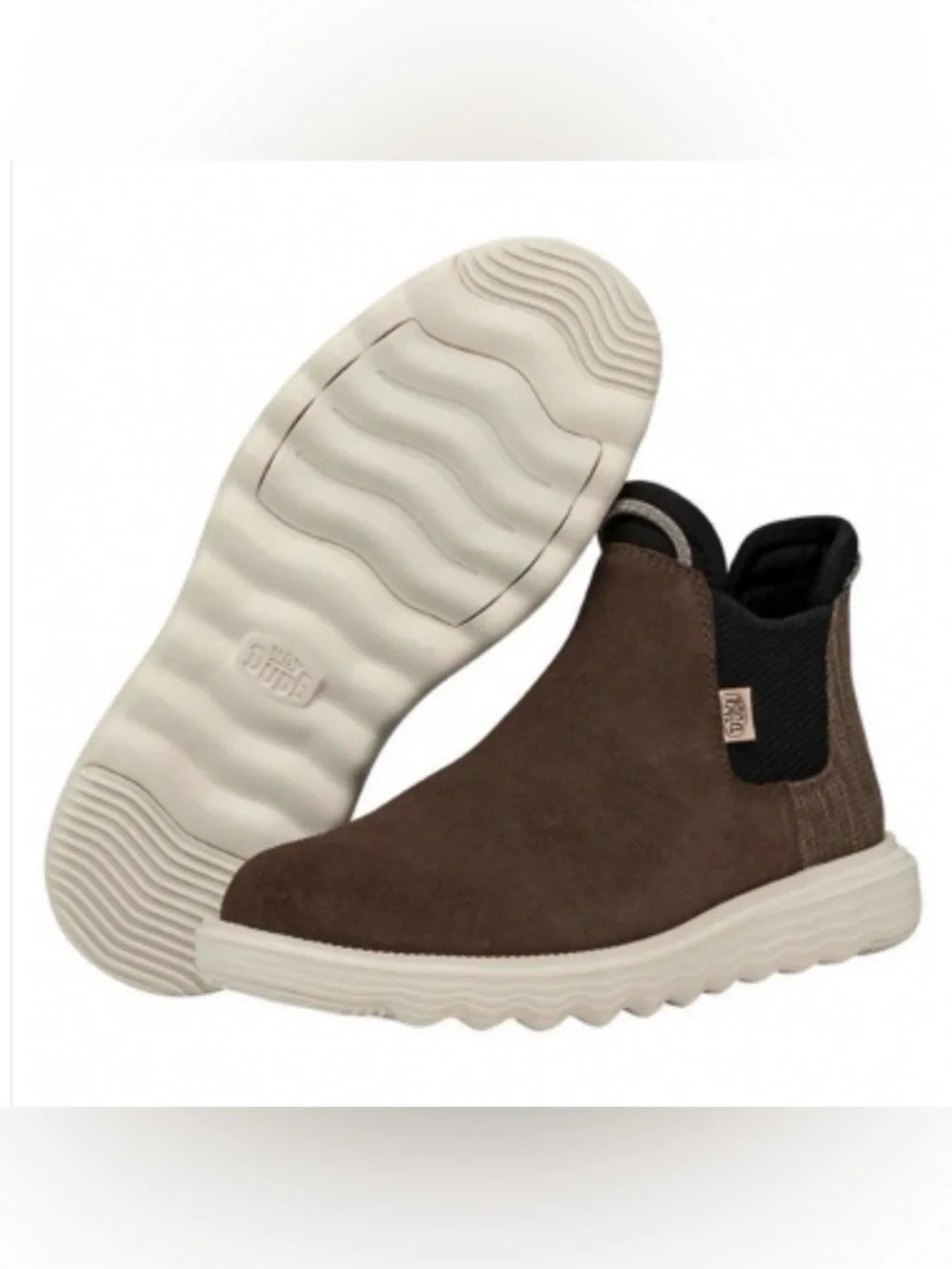 Hey Dude Wm Sz 7 Branson Suede Boot Easy Slip On in Coffee Brown